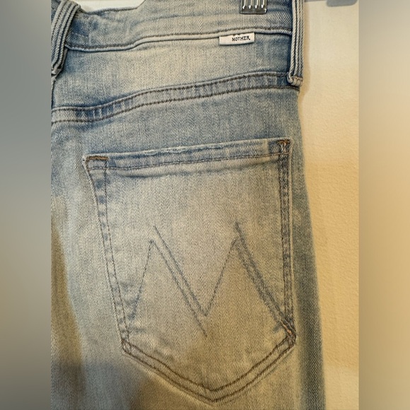 Mother The Tripper Cut Flowers Light Wash Distressed High Rise Denim Jeans - Picture 7 of 13